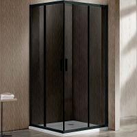 Душевой уголок Vincea Garda 90x80 VSS-1G8090CGB профиль Черный стекло тонированное — фото 2, Прямоугольные душевые уголки