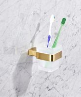 Стакан для зубных щеток Milacio Ultra Брашированное золото арт-MCU.951.GD — фото 3, Стаканы для зубных щеток