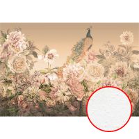 Фреска Ortograf Цветы 6720 Фактура бархат FX Флизелин (4*2,7) Бежевый/Розовый, Цветы/Птицы — фото 1, Фрески