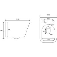 Унитаз beWash Kraft BKWHR005510 подвесной Белый глянец с сиденьем Микролифт — фото 2, Унитазы