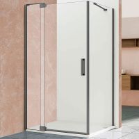 Душевой уголок Vincea Extra 120x90 VSR-1E111290CLGM профиль Вороненая сталь стекло прозрачное — фото 1, Душевые уголки