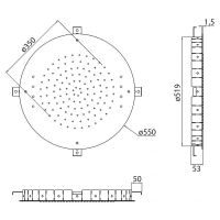Верхний душ Cezares Czr CZR-SDRH1-50-NOP Черный матовый — фото 3, Душевое оборудование. Душевая программа