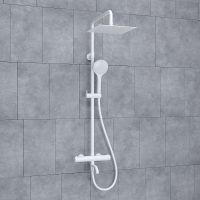 Душевая система WasserKRAFT A188.254.155.WM Thermo с термостатом Белая матовая — фото 6, Душевые стойки