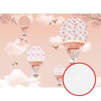 Фреска детская Ortograf Для самых маленьких 32907 Фактура бархат FX Флизелин (3,7*2,7) Розовый, Воздушные шары — фото 1, Фрески