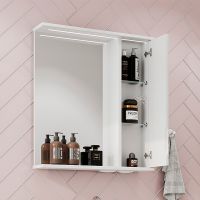 Зеркало со шкафом Volna Adel 70 R zsADEL70.R-01 с подсветкой Белое — фото 2, Зеркальные шкафы в ванную