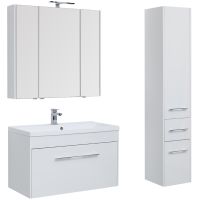 Тумба под раковину Aquanet Августа 100 подвесная Белая арт-210019 — фото 2, Тумбы под раковину