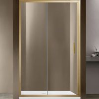 Душевая дверь Vincea Garda 120 VDS-1G120CLG профиль Золото брашированное стекло прозрачное — фото 1, Душевые двери в нишу