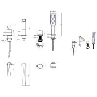 Товар: Смеситель на борт ванны Boheme Venturo 380-B Черный Золото - фото 2 Смеситель на борт ванны Boheme Venturo 380-B Черный Золото — фото 2, Смесители