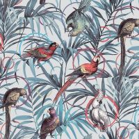 Обои детские Alessandro Allori Dolce Vita 2401-6 Винил на флизелине (1.06*10,05) Голубой, Птицы — фото 1, Обои для стен