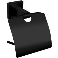 Держатель туалетной бумаги Nofer Barcelona 16917.N с крышкой Черный — фото 1, Держатели туалетной бумаги