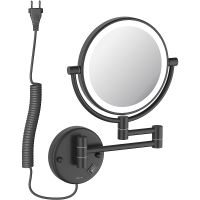 Косметическое зеркало Aquatek AQ4915MB с подсветкой Черное матовое — фото 1, Аксессуары для ванной