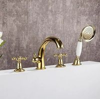 Смеситель на борт ванны Gappo G89-6 G1189-6 Золото — фото 2, Смесители