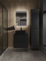 Товар: Тумба с раковиной Orange Line 60 Li-60TubMDF+B02-460MB подвесная Черная матовая - фото 5 Тумба с раковиной Orange Line 60 Li-60TubMDF+B02-460MB подвесная Черная матовая — фото 5, Тумбы с раковиной