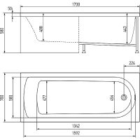 Акриловая ванна Timo Mika 170x70 MIKA1770 без гидромассажа — фото 4, Ванны