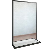 Зеркало Sanflor Норд 60 С04717 Белое Черный муар — фото 1, Зеркала в ванную комнату