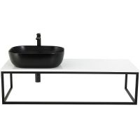 Консоль под раковину BelBagno Etna-Kraft 120 EK-120-ST подвесная Черная матовая — фото 1, Мебель для ванной