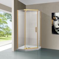 Товар: Душевой уголок Vincea Stresa 100x100 VSP-1S100CLG профиль Брашированное золото стекло прозрачное - фото 2 Душевой уголок Vincea Stresa 100x100 VSP-1S100CLG профиль Брашированное золото стекло прозрачное — фото 2, Душевые уголки