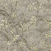 Обои Solo Grace E201510 Винил на флизелине (1,06*10) Коричневый/Серый/Золото, Листья — фото 1, Обои для стен