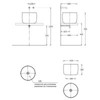 Раковина-чаша Kerama Marazzi Magica 42 MA.wb.42 Белая гляцевая — фото 3, Раковины накладные