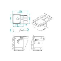 Кухонная мойка Alveus Line 70 NAT-90 790x500 1065684 Натуральная сталь — фото 4, Кухонные мойки