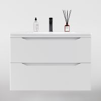 Тумба под раковину Style Line Марелла 80 Люкс Plus подвесная Белый матовый антискрейтч арт-СС-00002410 — фото 2, Тумбы под раковину