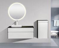 Тумба с раковиной Black&White Universe U907.1200 120 907u1200 подвесная White matt Lauren gold — фото 7, Мебель для ванной