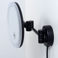 Товар: Косметическое зеркало WasserKRAFT K-1004BLACK с подсветкой с увеличением Черное матовое - фото 3 Косметическое зеркало WasserKRAFT K-1004BLACK с подсветкой с увеличением Черное матовое — фото 3, Аксессуары для ванной