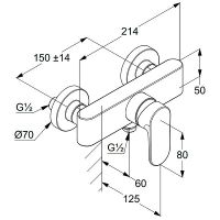 Смеситель для душа Kludi Louva 248310575 Хром — фото 2, Смеситель для душа