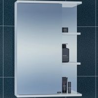 Зеркальный шкаф СанТа Ника 50 L 101084 Белый — фото 2, Зеркальные шкафы в ванную