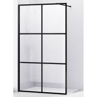 Душевая перегородка Abber AG62100B 100x200 профиль Черный стекло прозрачное — фото 1, Душевые перегородки