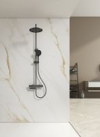 Душевая система Splenka S223.26.09 с термостатом Графит матовый — фото 2, Душевые стойки