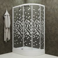 Душевой уголок Triton Коралл 120х80 А L Щ0000061780 профиль Белый стекло прозрачное с узором — фото 1, Асимметричные душевые уголки