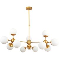 Люстра Artelamp Bolla A1664SP-12GO Белая Золото — фото 1, Люстры