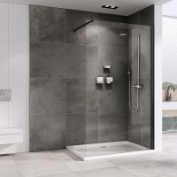 Душевая перегородка Abber Immer Offen 120 AG61120B8 профиль Черный стекло прозрачное — фото 1, Душевые перегородки