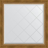 Зеркало Evoform Exclusive-G 83х83 BY 4305 с гравировкой в багетной раме - Состаренная бронза с плетением 70 мм — фото 1, Мебель для ванной