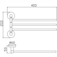 Полотенцедержатель Haiba HB8313 поворотный Нержавеющая сталь — фото 2, Полотенцедержатели