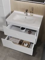 Тумба с раковиной Orange Topline-Milano 80 TP-MR80+RA подвесная Белый глянец — фото 3, Мебель для ванной