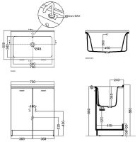 Товар: Тумба с хозяйственной раковиной Kerasan Aquadom 75 9164k3*1 Белая с отверстием под смеситель - фото 3 Тумба с хозяйственной раковиной Kerasan Aquadom 75 9164k3*1 Белая с отверстием под смеситель — фото 3, Мебель для ванной