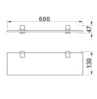 Стеклянная полка Art&Max Gina AM-G-2737-Nr Черный — фото 2, Полки для ванной и душа
