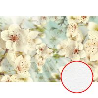 Фреска Ortograf Цветы 3653 Фактура бархат FX Флизелин (4*2,7) Белый/Бирюзовый, Цветы — фото 1, Фрески