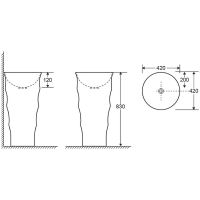 Раковина Ceruttispa Alessia 42 CT7834 Белая — фото 3, Раковины напольные