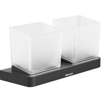 Стакан для зубных щеток Ravak 10° X07P558 двойной Черный матовый — фото 1, Мыльницы