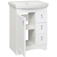 Тумба под раковину Runo Мерида 60 00-00000823 Белая — фото 3, Тумбы под раковину