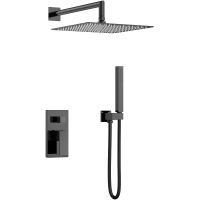 Душевая система Boheme Qubic 474-3-SGM Оружейная сталь глянцевая — фото 1, Душевое оборудование. Душевая программа