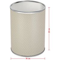 Ведро для мусора Geralis M-RWH-B Ромб Белое, кант Хром, 3 л — фото 2, Мусорные ведра