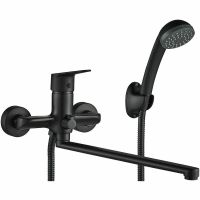 Смеситель для ванны WesnaArt Nova NOV03-320Black универсальный Черный матовый — фото 1, Смеситель для ванны