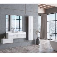 Товар: Шкаф пенал Aquaton Сакура 33 R 1A219903SKW8R подвесной Ольха наварра Белый глянец - фото 4 Шкаф пенал Aquaton Сакура 33 R 1A219903SKW8R подвесной Ольха наварра Белый глянец — фото 4, Мебель для ванной