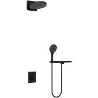 Душевая система Vincea Inspire VSFW-3I21T1RMB с термостатом Черная матовая — фото 1, Встраиваемые душевые комплекты