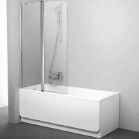 Шторка на ванну Ravak Chrome CVS2-100 L 7QLA0C00Z1 профиль Хром стекло Transparent — фото 2, Шторки для ванной распашные