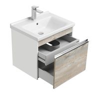 Тумба под раковину Aquaton Капри 60 1A230101KPDA0 подвесная Бетон пайн Белая — фото 3, Тумбы под раковину